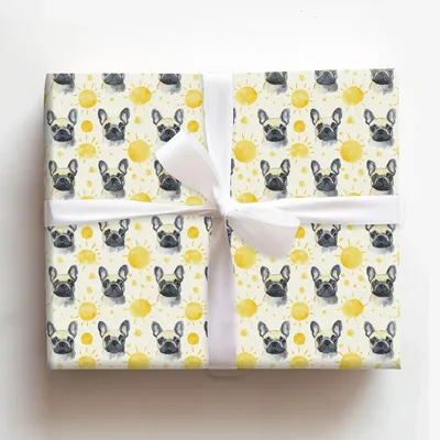Sunny Day with the Frenchies - Gift Wrap for Christmas, Holidays Wrapping Paper, Christmas Wrapping Paper