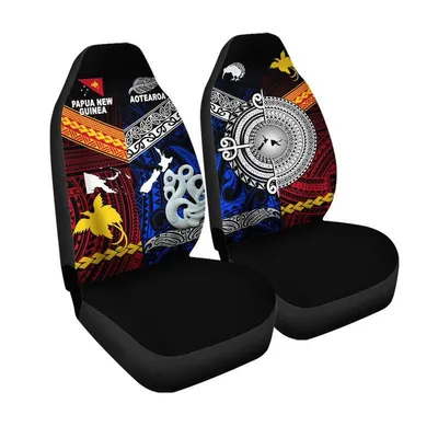 New Zealand And Papua New Guinea Car Seat Cover Together Blue