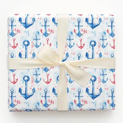 Anchor Away - Gift Wrap for Christmas, Holidays Wrapping Paper, Christmas Wrapping Paper