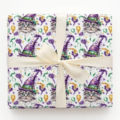 Mardi Gras Siberian - Gift Wrap for Christmas, Holidays Wrapping Paper, Christmas Wrapping Paper