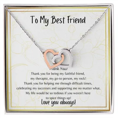 To My Best Friend Interlocking Hearts Necklace