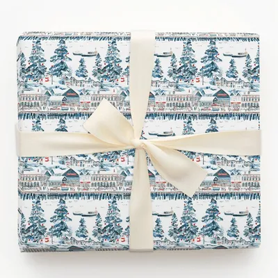 Snow at the Wharf - Gift Wrap for Christmas, Holidays Wrapping Paper, Christmas Wrapping Paper