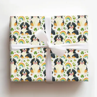 Rainbows with the Bernese Mountain Dog - Gift Wrap for Christmas, Holidays Wrapping Paper, Christmas Wrapping Paper
