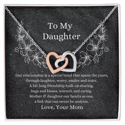 Mother To Daughter Hearts As One Necklace Interlocking Hearts Necklace