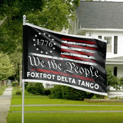 We The People 1776 Patriotic American Flag, Vintage Distressed Style, Freedom Pride Vertical House Flag Horizontal House Flag