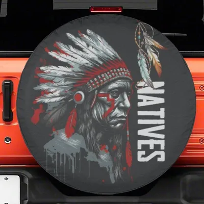 Native America Spare Tire Cover With Or Without Backup Camera Hole, Native America Spare Tire Cover, Native Us Spare Tire Covers Spare Tire Cover