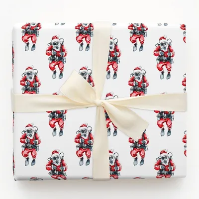 Undersea Claus - Gift Wrap for Christmas, Holidays Wrapping Paper, Christmas Wrapping Paper