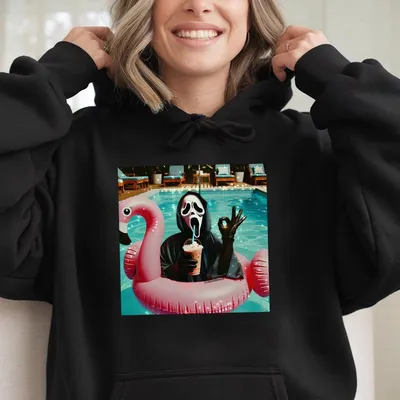 Vintage Halloween Graphic Hoodie Ghost Face Ok Hoodie Horror Movie Hoodie Horror Character Funny Halloween Hoodie Unisex
