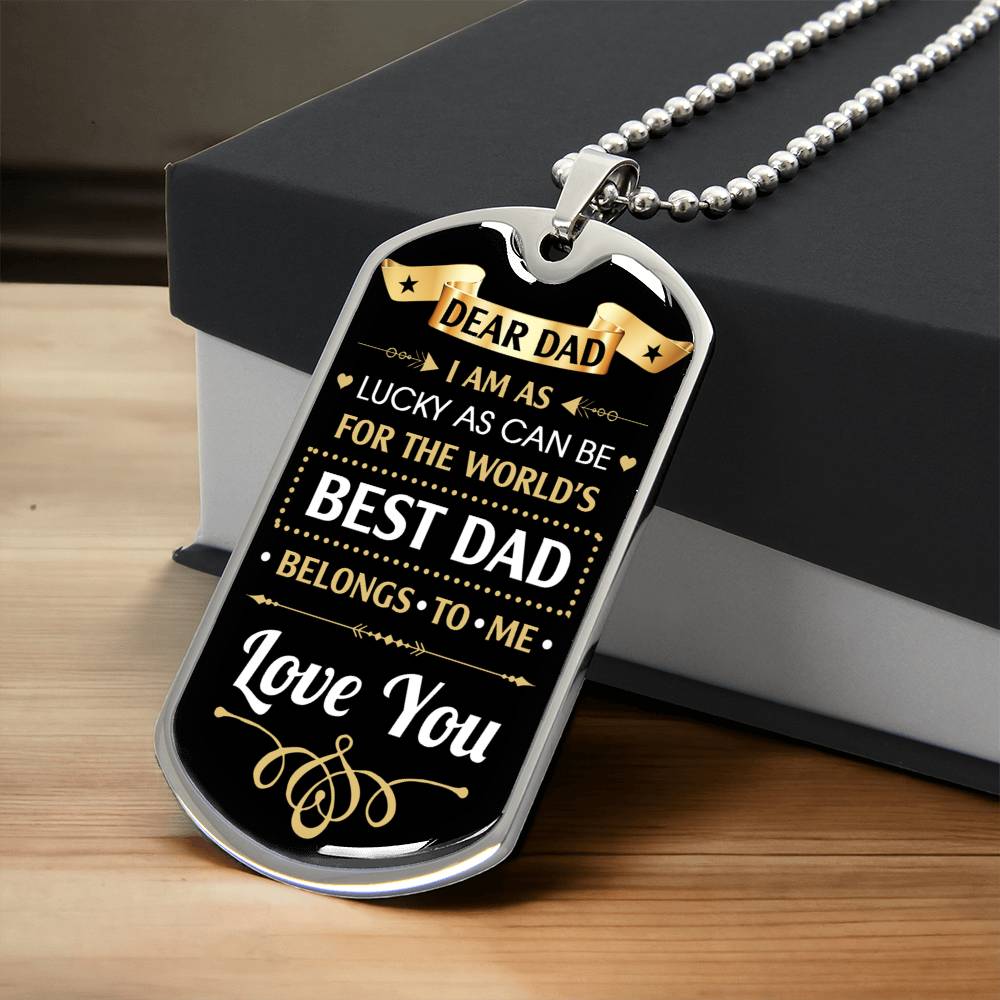 World's Best Dad - Dog Tag Necklace - Army Tag Necklace, Dog Tag