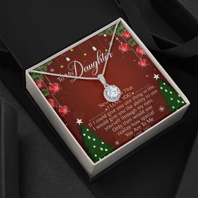 To My Daughter Necklace Christmas Gift From Dad - Love Knot Daughter Necklace On Christmas Day - Christmas Gift - Dad To Daughter Necklace Jewelry Gift Love Dad To Daughter Necklace - Dad Anniversary Gift - Father Daughter Necklace