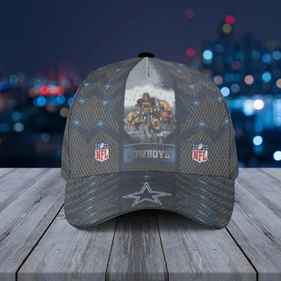 Baseball Cap Dallas Cowboys Chevron Pattern With Star Logo And Nfl Player Graphic Baseball Cap