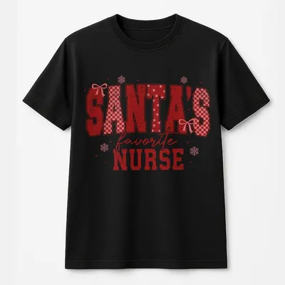 Santa'S Favorite Nurse T-Shirt, Nurse Christmas T-Shirt, Merry Xmas T-Shirt, Christmas Gift, Holiday T-Shirt