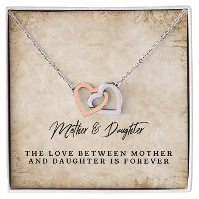 Mother & Daughter - Forever Love Necklace Interlocking Hearts Necklace