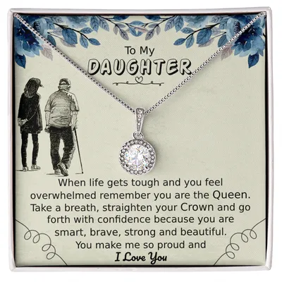 To My Daughter Birthday Gift Daughter Pride Gift, Daughter From Mom Or Dad, Christmas Gifts, Birthday Gifts, Anniversary Gift, Valentine's Day, Wedding Necklace, Mothers Day Gifts, Grown Up Daughter, Graduation Gift