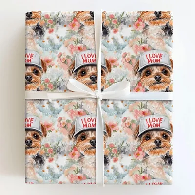 Mom's Favorite Yorkie - Gift Wrap for Christmas, Holidays Wrapping Paper, Christmas Wrapping Paper