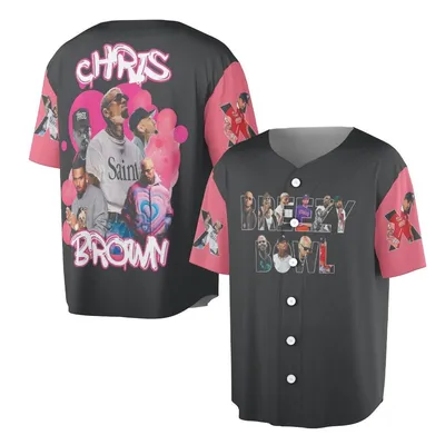 Chris Brown Baseball Jersey, Breezy Bowl Xx Baseball Jersey, Pink Hip Hop Streetwear Top, Urban Fashion Outfit