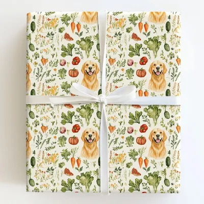 Veggie Golden - Gift Wrap for Christmas, Holidays Wrapping Paper, Christmas Wrapping Paper