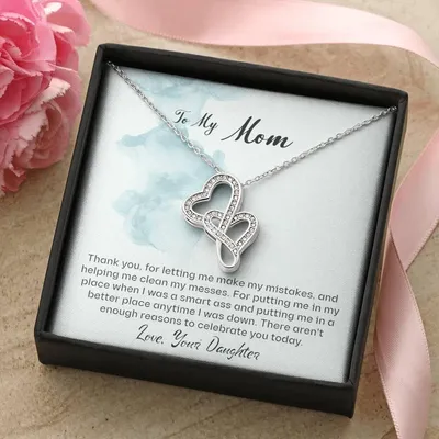 Perfect Necklace Gift For Your Mom On Any Occasion Double Hearts Necklace