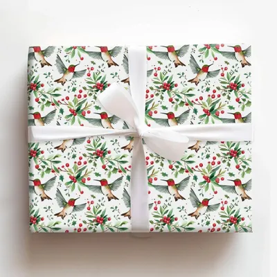 Holly Hummer - Gift Wrap for Christmas, Holidays Wrapping Paper, Christmas Wrapping Paper