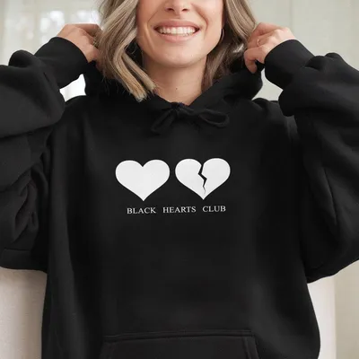 Yungblud Graphic Hoodie - Black Heart Club Aesthetic Design _ Premium Soft Comfortable Unisex Hoodie _ Trendy Fall Winter Fan Wear Gift