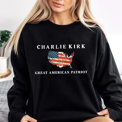 Charlie Kirk Sweatshirt Great American Patriot Patriotic Charlie Kirk Sweatshirt Faith Based Unisex Sweatshirt Awareness Top For Men Women