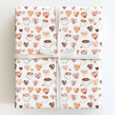 Latte Love - Gift Wrap for Christmas, Holidays Wrapping Paper, Christmas Wrapping Paper