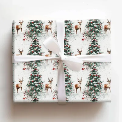 Frosty Prints - Gift Wrap for Christmas, Holidays Wrapping Paper, Christmas Wrapping Paper