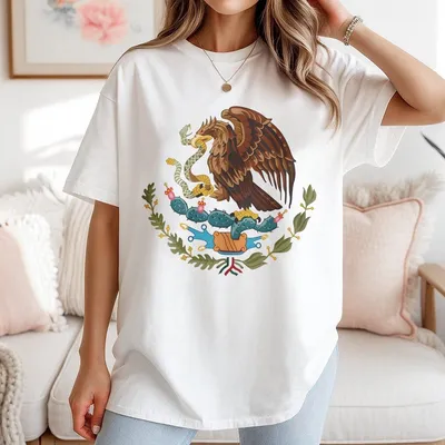 Mexico Pride T-Shirt Mexican Coat Of Arms Eagle Top Mexican Seal Emblem Outdoor Lover