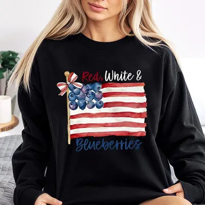 Red White And Blueberries Sweatshirt Freedom Usa Flag Sweatshirt Red White Blueberries Charlie Kirk 1993 2025 Memorial Freedo