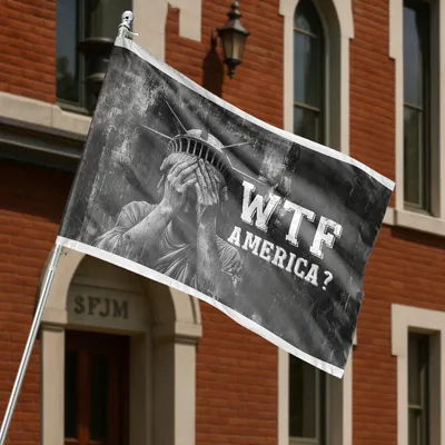 Wtf America Social Protest Black & White Horizontal House Flag Horizontal House Flag