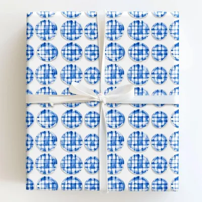 Picnic Blues - Gift Wrap for Christmas, Holidays Wrapping Paper, Christmas Wrapping Paper