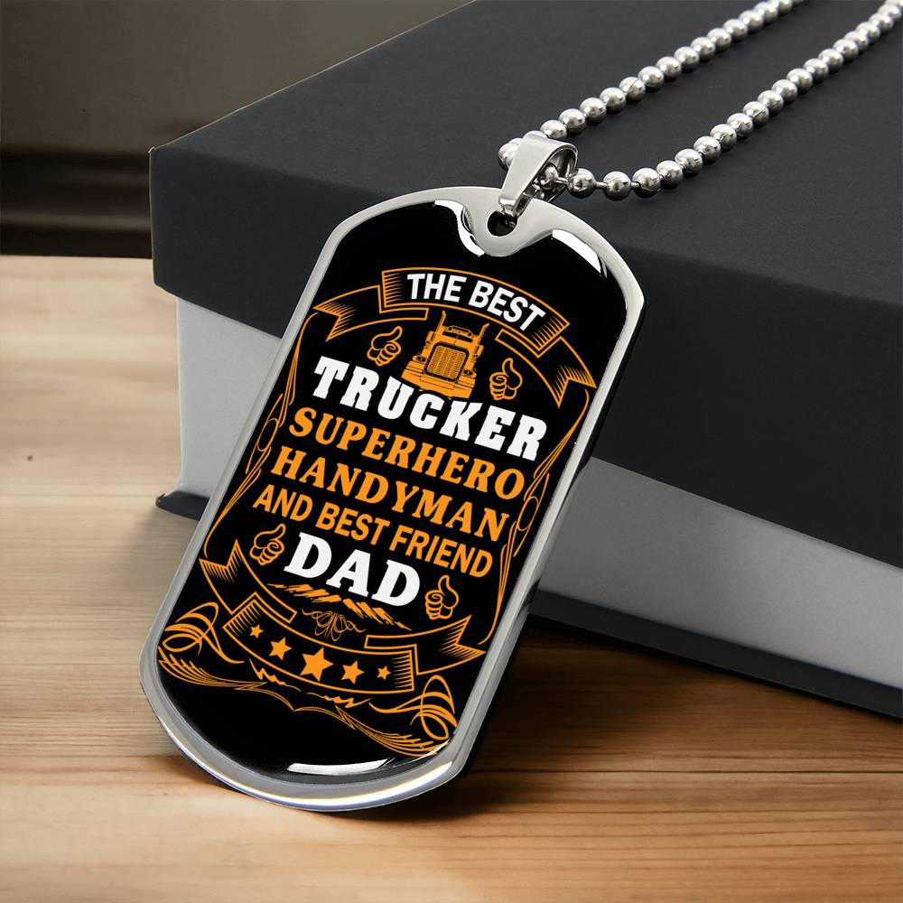 My Best Friend My Dad Gift To Dad On Father's Day - Army Tag Necklace, Dog Tag