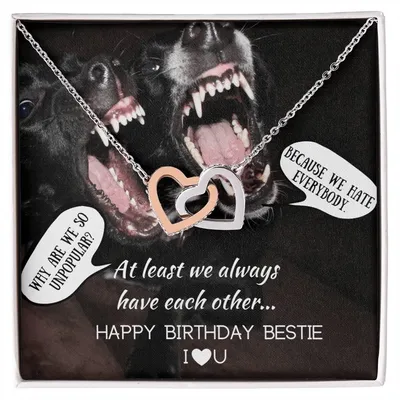 I Love You Bestie - Hearts Necklace Interlocking Hearts Necklace