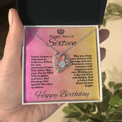 Sixteen Birthday Gift For Daughter Forever Love Necklace