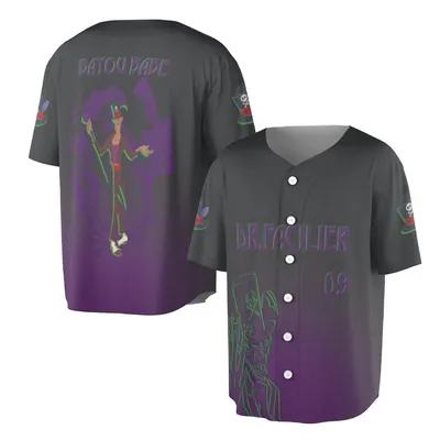 Dr. Facilier Shadow Man Baseball Jerse, Disney Princess And The Frog, Voodoo Magic Baseball Jersey, Halloween Villains Merch, Us