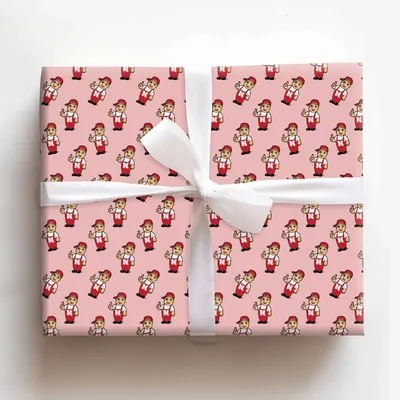 Lil Husker Pink - Gift Wrap for Christmas, Holidays Wrapping Paper, Christmas Wrapping Paper