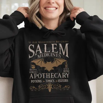 Salem Apothecary Halloween Hoodie Retro Halloween Hoodie Salem Witches Hoodie Salem Halloween Hoodie Hallow
