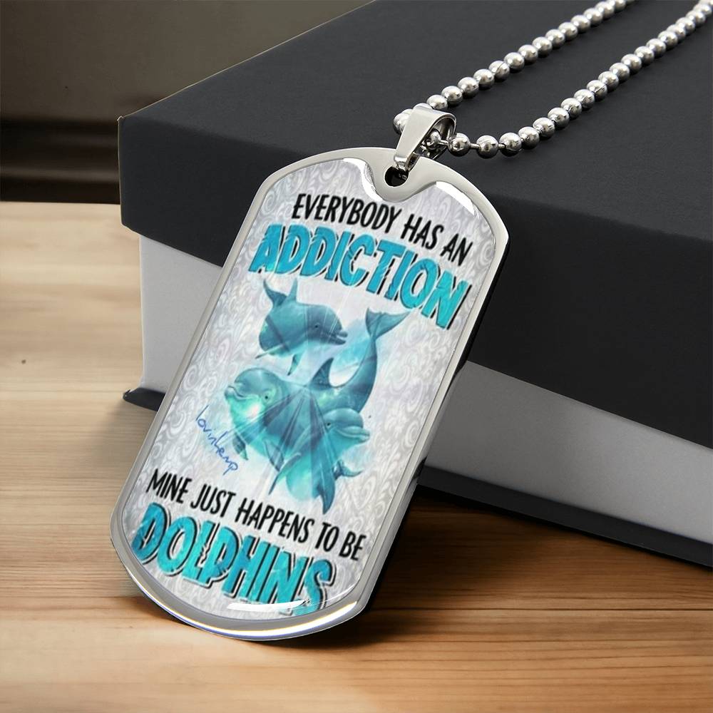 Dolphins1@ - Army Tag Necklace, Dog Tag
