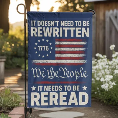 1776 Patriotic Garden Flag, It Doesn’T Need To Be Rewritten, We The People Yard Garden Decor, Usa Constitution Outdoor Banner, July 4th Decor Vertical Garden Flag