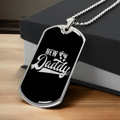Collection Dad - New Daddy Necklace - Army Tag Necklace, Dog Tag
