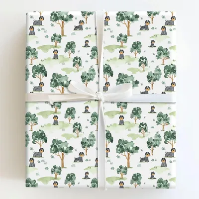 Park Day with the Schnauzer - Gift Wrap for Christmas, Holidays Wrapping Paper, Christmas Wrapping Paper