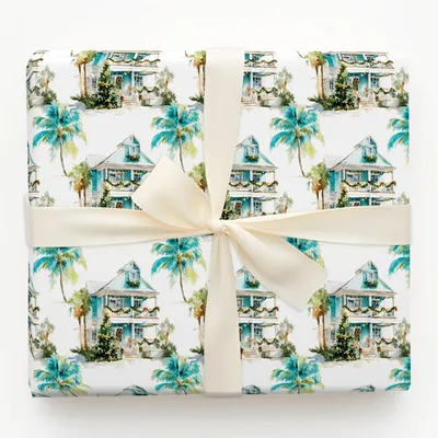 Beach House Bright - Gift Wrap for Christmas, Holidays Wrapping Paper, Christmas Wrapping Paper