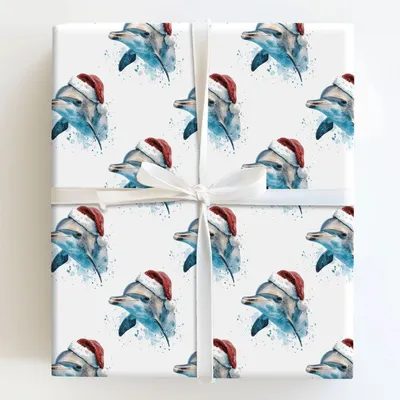 Dasher and Dolphin - Gift Wrap for Christmas, Holidays Wrapping Paper, Christmas Wrapping Paper