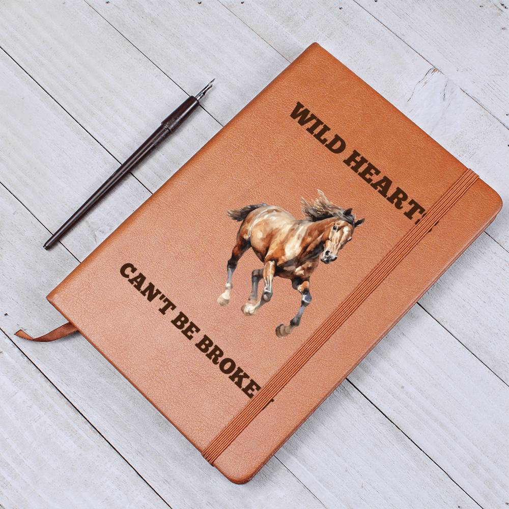 Beautiful _Wild Hearts Can't Be Tamed_ Leather Journal - Graphic Journal