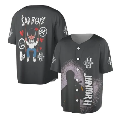 Junior H Sad Boyz Baseball Jersey, $Ad Boyz Graphic Baseball Jersey, Corridos Tumbados Merch, Sad Boys 4 Life, Us