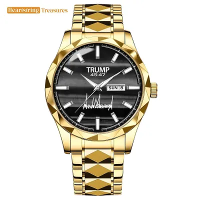 TRUMP Watch 45-47 Luxury Gold – Black White Grain – Gold Watch for Men