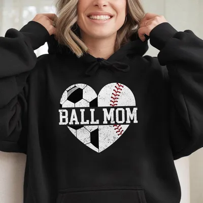 Mom Of Both Hoodie Ball Mom Hoodie Soccer Mom Hoodie Baseball Mom Hoodie Soccer Lover Baseball Lover Sports Mom