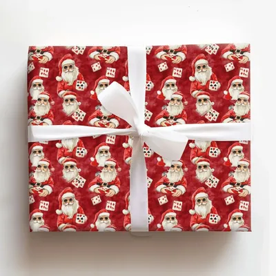 Santa's Hot Hand - Gift Wrap for Christmas, Holidays Wrapping Paper, Christmas Wrapping Paper