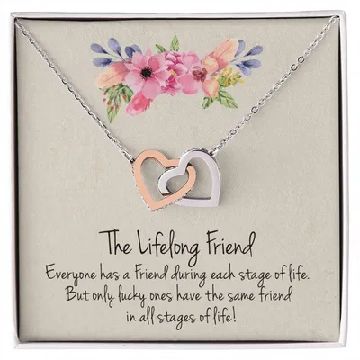 The Lifelong Friend Interlocking Heart Necklace Best Friend Gift Bff Gift Interlocking Hearts Necklace