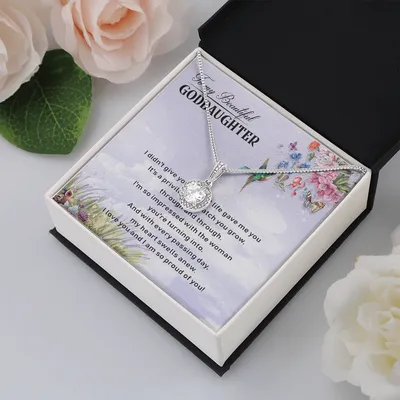 To My Beautiful Goddaughter Forever Love Necklace Birthday Message Card - Grandma And Granddaughter Necklace, Granddaughter Christmas Gift, Granddaughter - Granddaughter Gifts, Granddaughter Necklace, Granddaughter Jewelry